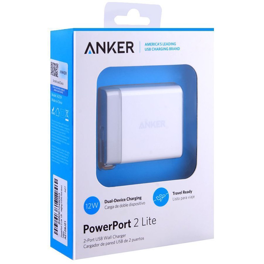 Anker PowerPort 2 Lite | 2-Port USB Wall Charger A2129J21