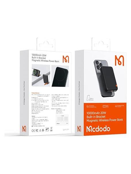 MCDODO MC-5101 Hiding Series 20W Magnetic Wireless Charging 10000mAh Power Bank with Phone Stand Black