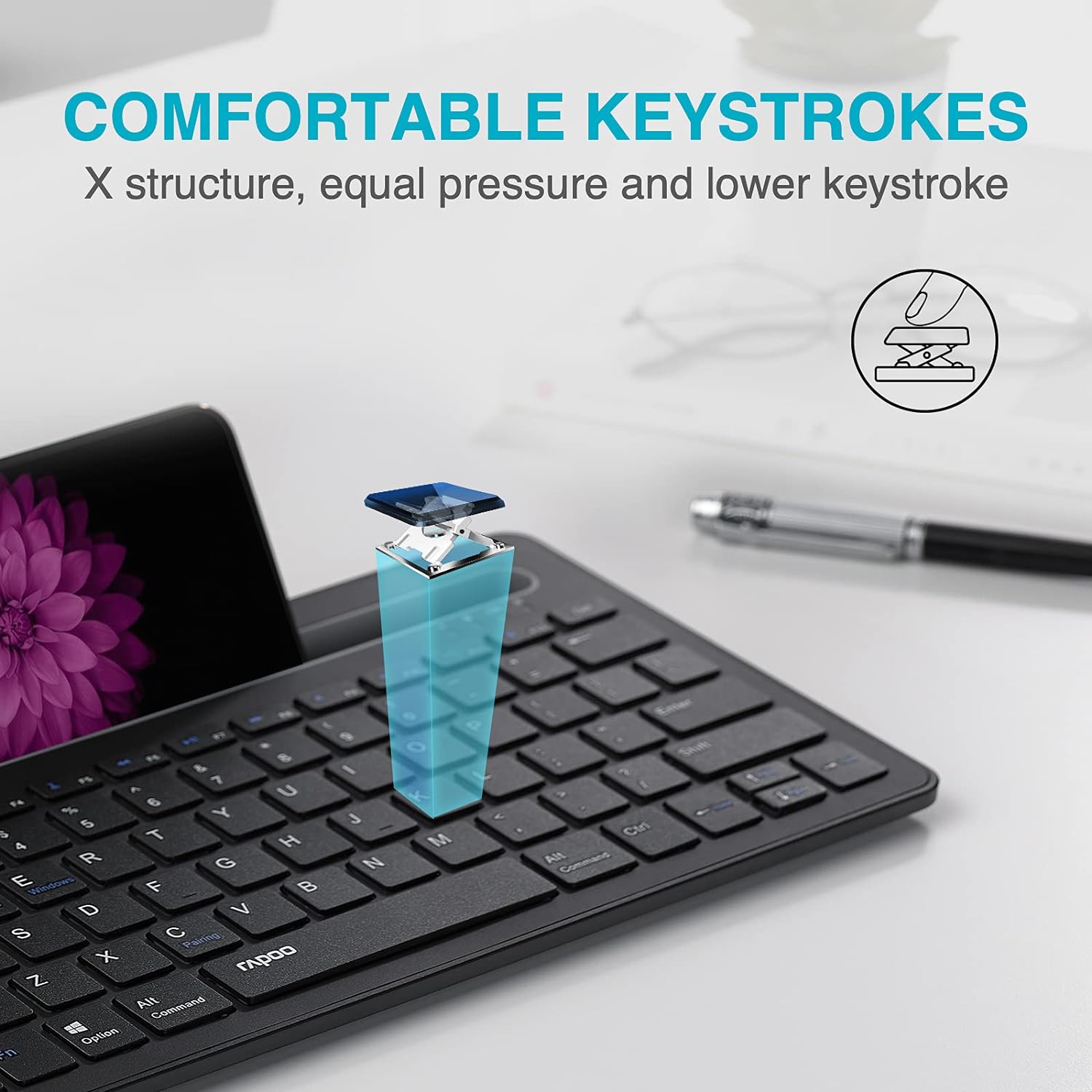 RAPOO XK100 Multi Device Bluetooth Keyboard