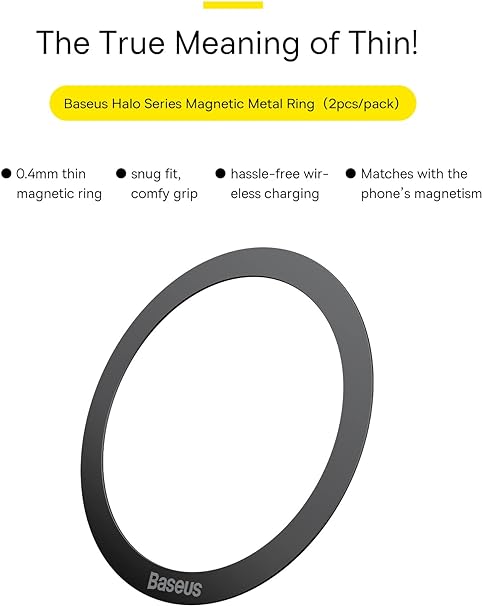Baseus Halo Series Magnetic Metal Ring (2pcs/pack) for Magsafe Magnetic Ring for iPhone 14 13 Pro Android