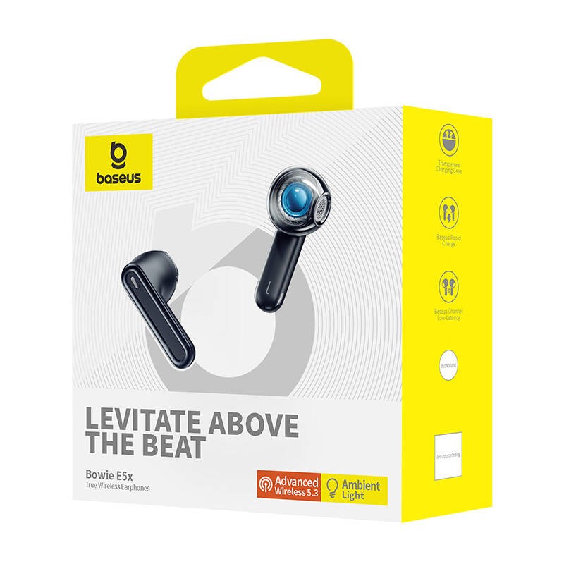 Baseus Bowie E5X True Wireless Earbuds Tws Bluetooth 5.3 Music Gaming Headset - Black