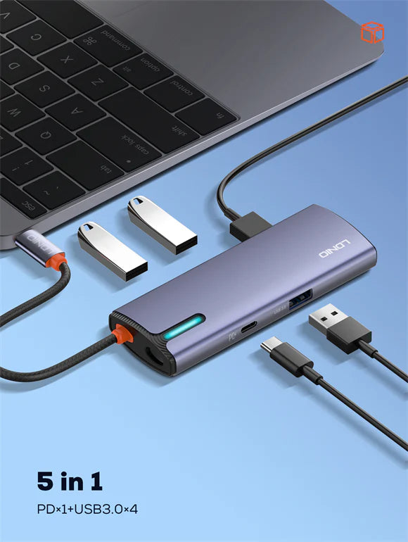 LDNIO 5 In 1 Usb C Dock Station DS-15U