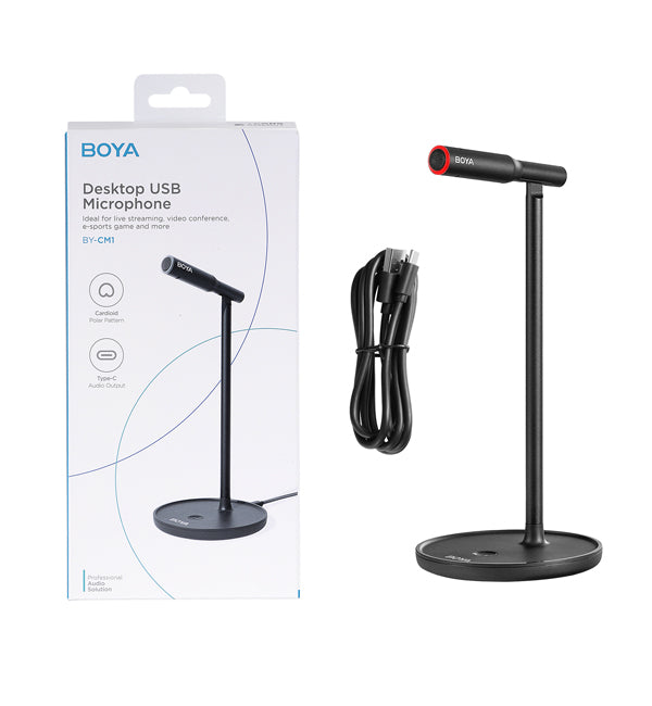 BOYA BY-CM1 USB Microphone,Noise-Cancelling Condenser Computer Microphone Plug&Play for Live Streaming, Podcasting, Vocal Recording,Video Conference Compatible with Windows/Mac