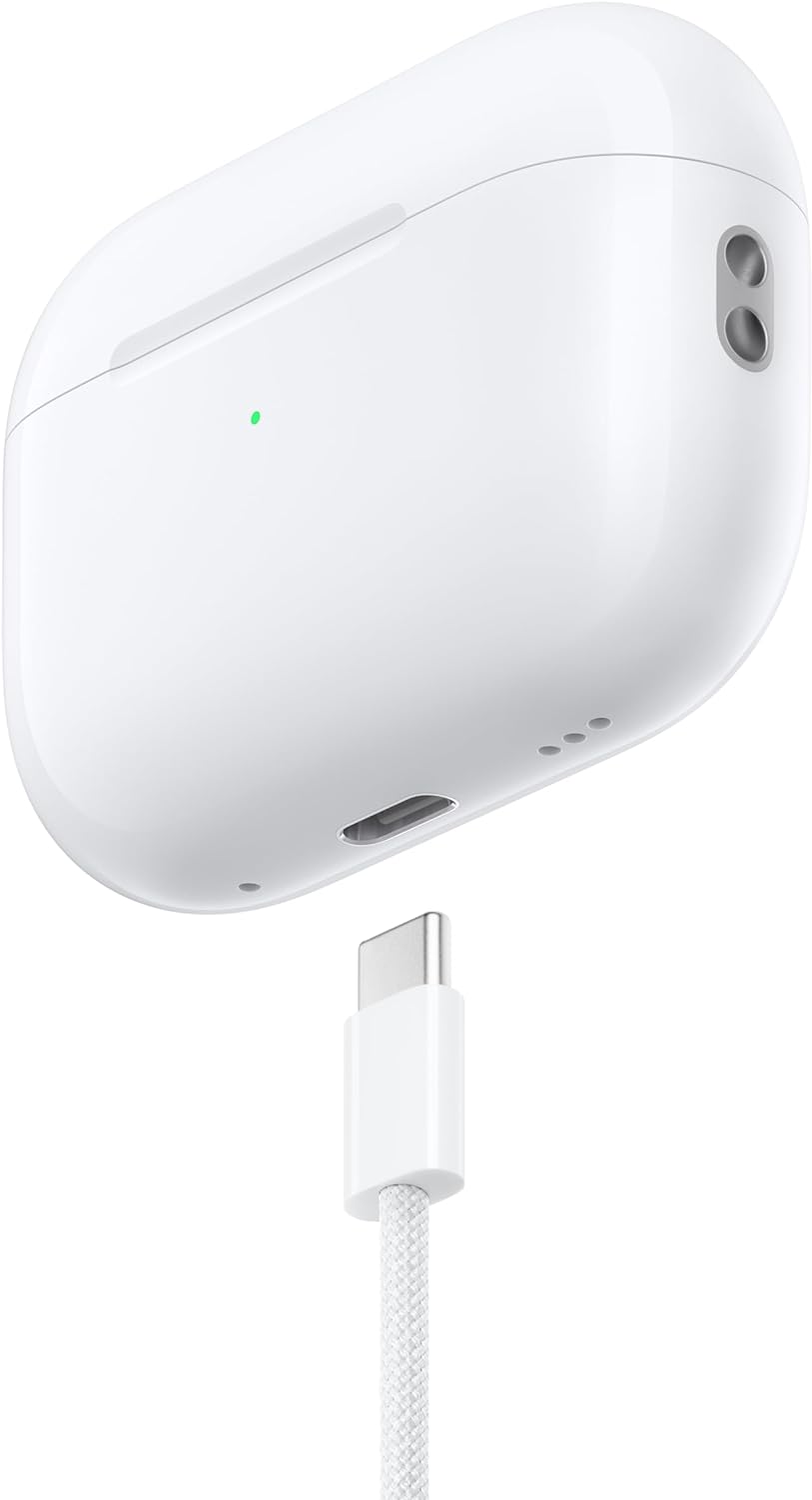 Apple AirPods Pro (2nd Gen) Wireless Earbuds, Up to 2X More Active Noise Cancelling, Adaptive Transparency, Personalized Spatial Audio MagSafe Charging Case (Lightning) Bluetooth Headphones for iPhone
