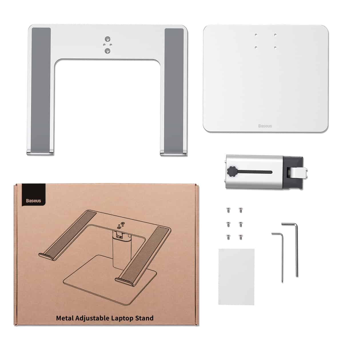 Baseus Metal Adjustable Laptop Stand | Non-slip Desktop Laptop Holder For Laptop Macbook Tablet Silver