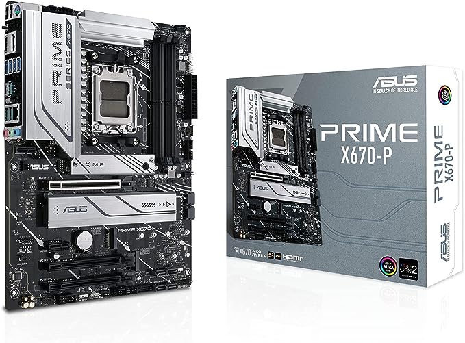 ASUS Prime X670-P Socket AM5 (LGA 1718) Ryzen 7000 ATX Motherboard(DDR5, 3xM.2 Slots, USB 3.2 Gen 2x2 Type-C®, USB4® Header, and 2.5Gb Ethernet)