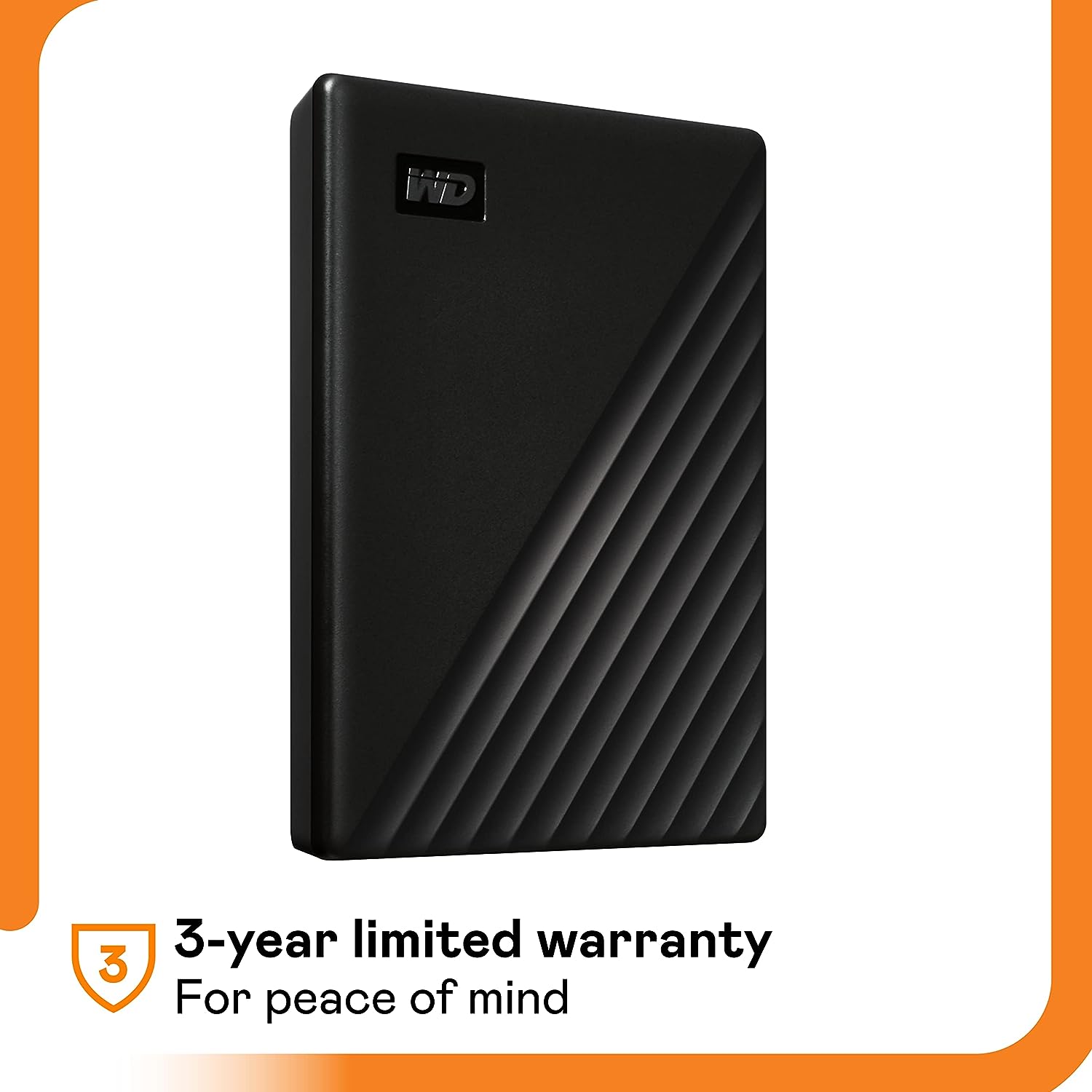 Western Digital WD 1TB My Passport Portable External Hard Drive with backup software and password protection, Black
