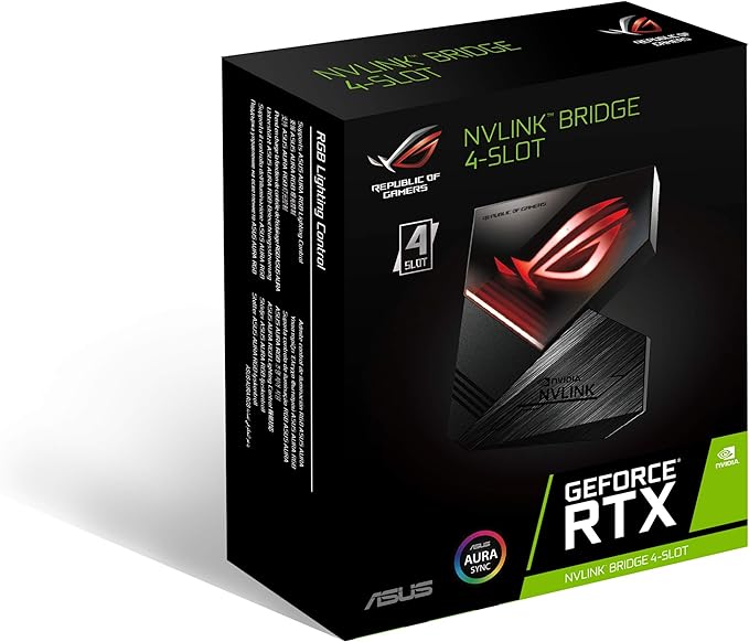 ASUS ROG GeForce RTX Nvlink Bridge with Aura Sync RGB 4 Slot Graphic Cards ROG-NVLINK-4