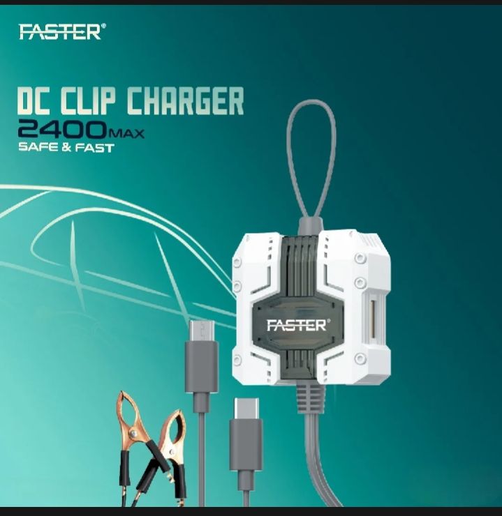 Faster model:C2 2 USB With Type-C & Micro Wire 2400 max DC CLIP Charger safe and Fast Input: DC 12-24V. Output:5V-2.4A FASTER C2 Type-c & Micro DC CLIP CHARGER 2400MAX SAFE & FAST Solar Charger