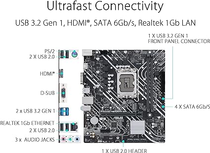 ASUS Prime H610M-K D4 Intel LGA 1700 Micro ATX DDR4 Motherboard
