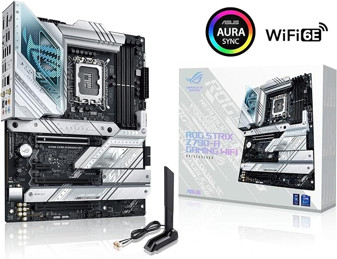 ASUS ROG Strix Z790-A Gaming WiFi LGA 1700(Intel® 12th Gen) ATX gaming motherboard(16 + 1 power stages,DDR5,4xM.2 slots, PCIe® 5.0, WiFi 6E,USB 3.2 Gen 2x2 Type-C® with PD 3.0 up to 30W,Aura Sync RGB)