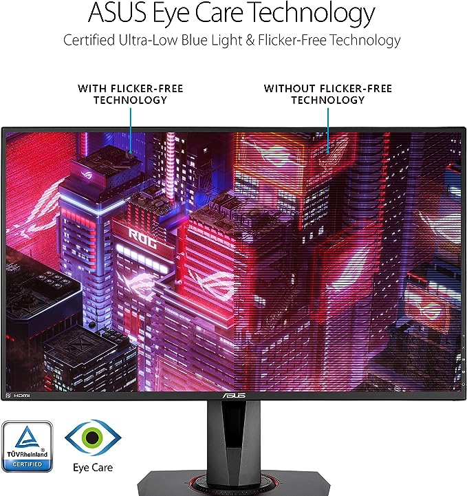 ASUS VG278QR Gaming Monitor - 27inch, Full HD, 0.5ms*, 165Hz (above 144Hz), G-SYNC Compatible, Free Sync Premium