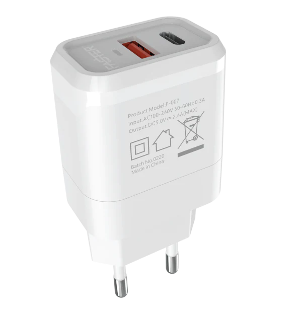 FASTER FAC-950 QC+PD Dual Port Fast Wall Charger 20W