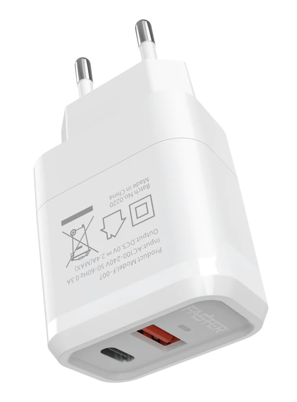 FASTER FAC-950 QC+PD Dual Port Fast Wall Charger 20W