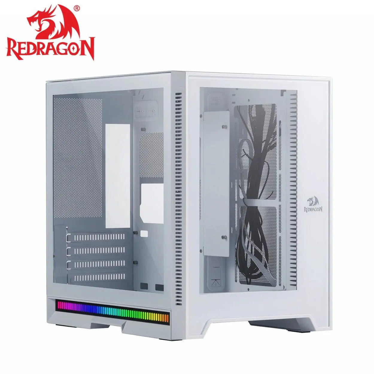 Redragon HOT ROD MC211 ITX/M-ATX Gaming PC Case with RGB Strip Light and Glass Panel