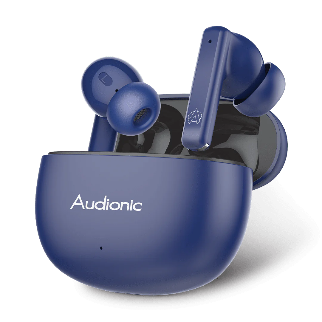 Audionic Airbud 495 Quad Mic, ENC Wireless Earbuds, Gaming mode Low Latency TWS Earbud With 40 Hours Playrime, IPx4 Water Proof Wireless Earphones With Voice Asistance Bluetooth Ear buds And Headphones