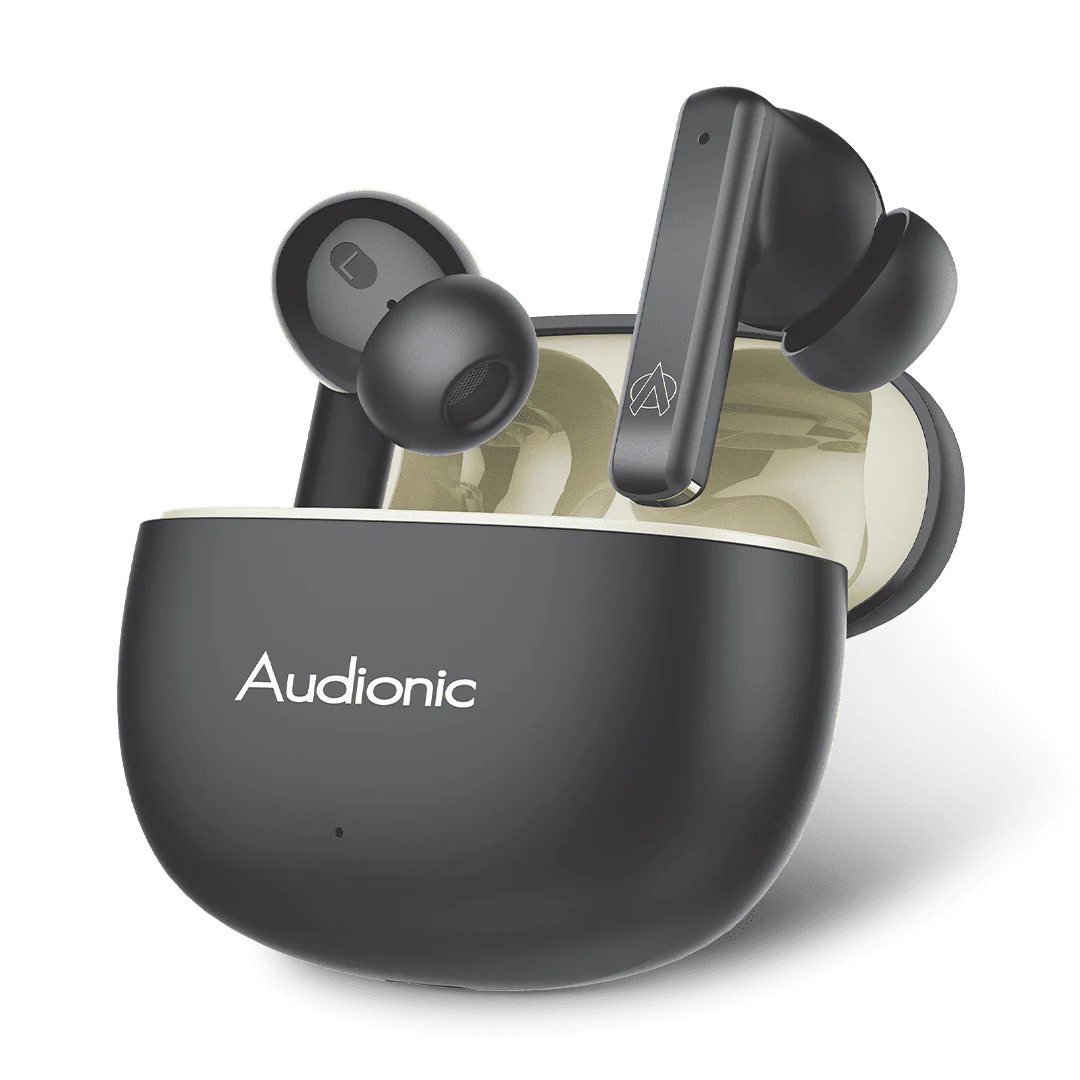 Audionic Airbud 495 Quad Mic, ENC Wireless Earbuds, Gaming mode Low Latency TWS Earbud With 40 Hours Playrime, IPx4 Water Proof Wireless Earphones With Voice Asistance Bluetooth Ear buds And Headphones