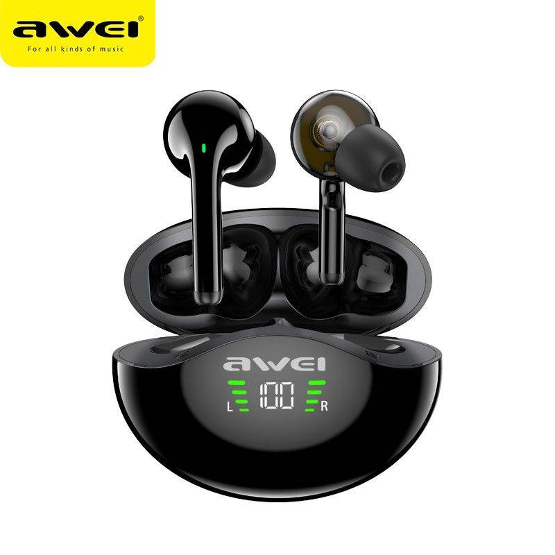 Awei T12P TWS Earphone Dual Dynamic Driver Wireless Bluetooth