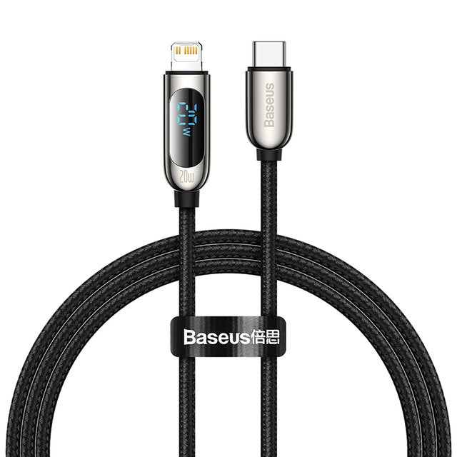 Baseus Display Fast Charging Data Cable Type-C to IP 20W 2m Black