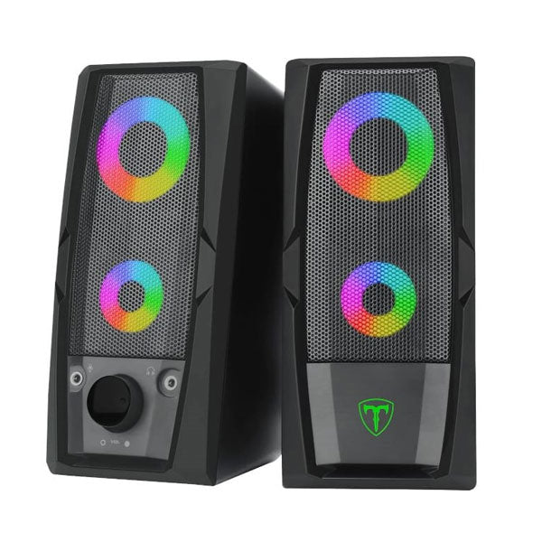 T-Dagger MATRIX T-TGS550 RGB 2.0 Speaker - Rich and Crystal Clear Sound, Volume Control, 3W x 2 Power
