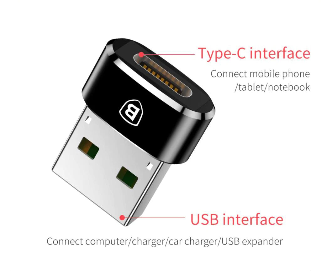 Baseus Type-C female to USB Male Converter Black