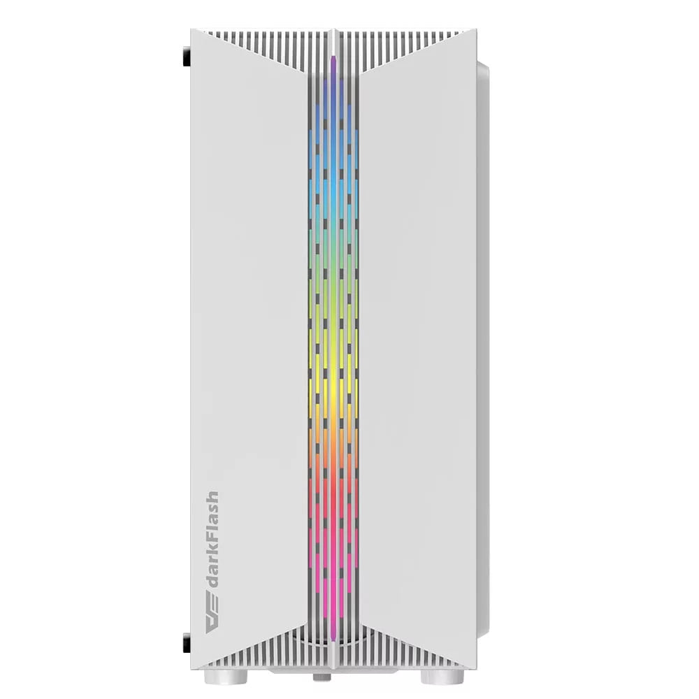 darkFlash DK151 RGB Mid-Tower ATX Case – Black/White – 3 RGB Fans Included