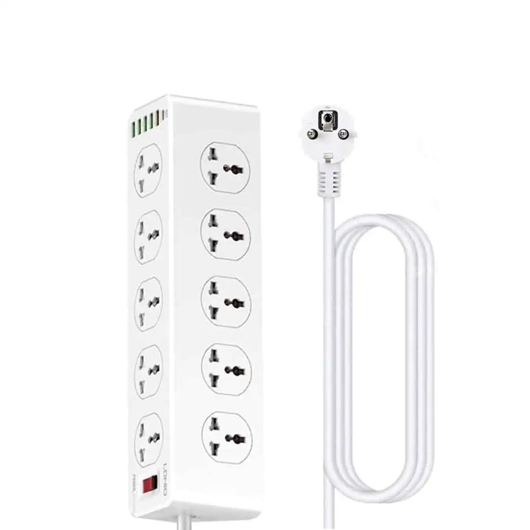 Ldnio SC10610 30W 6-Port USB Charger Power Extension With 10*Outlets / 5 *USB / 1 * PD USB-C