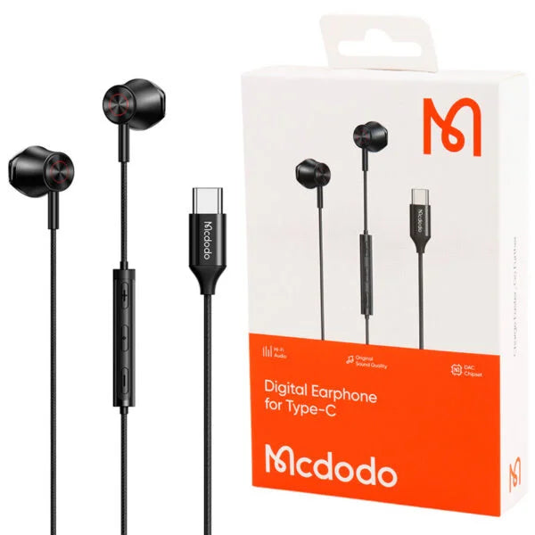 MCDODO Type-C Stereo Sound Wired Earphone HD Call Microphone Headphone HP-4070