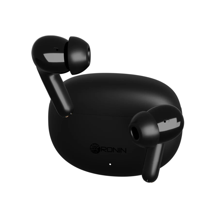 Ronin R-7030 Earbuds, Environmental Noise Cancellation with IPX4 Water Resistance, Stereo Sound, and Long Battery Life, Heavy Bass, High-Quality Sound & Quad-Mic for Clear Calls