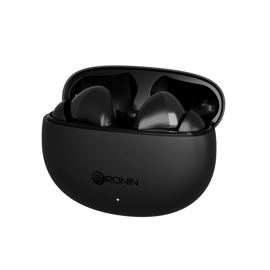 Ronin R-7030 Earbuds, Environmental Noise Cancellation with IPX4 Water Resistance, Stereo Sound, and Long Battery Life, Heavy Bass, High-Quality Sound & Quad-Mic for Clear Calls