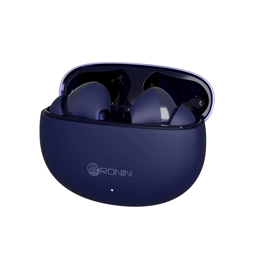 Ronin R-7030 Earbuds, Environmental Noise Cancellation with IPX4 Water Resistance, Stereo Sound, and Long Battery Life, Heavy Bass, High-Quality Sound & Quad-Mic for Clear Calls