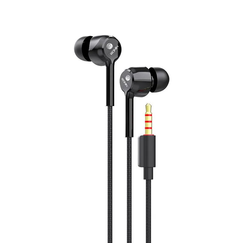 Ronin R-13 Stereo Sound Earphones for Smartphones - Hi-Fi Sound, Tangle-Free Elastic Wire, Ultra-Bass Effect