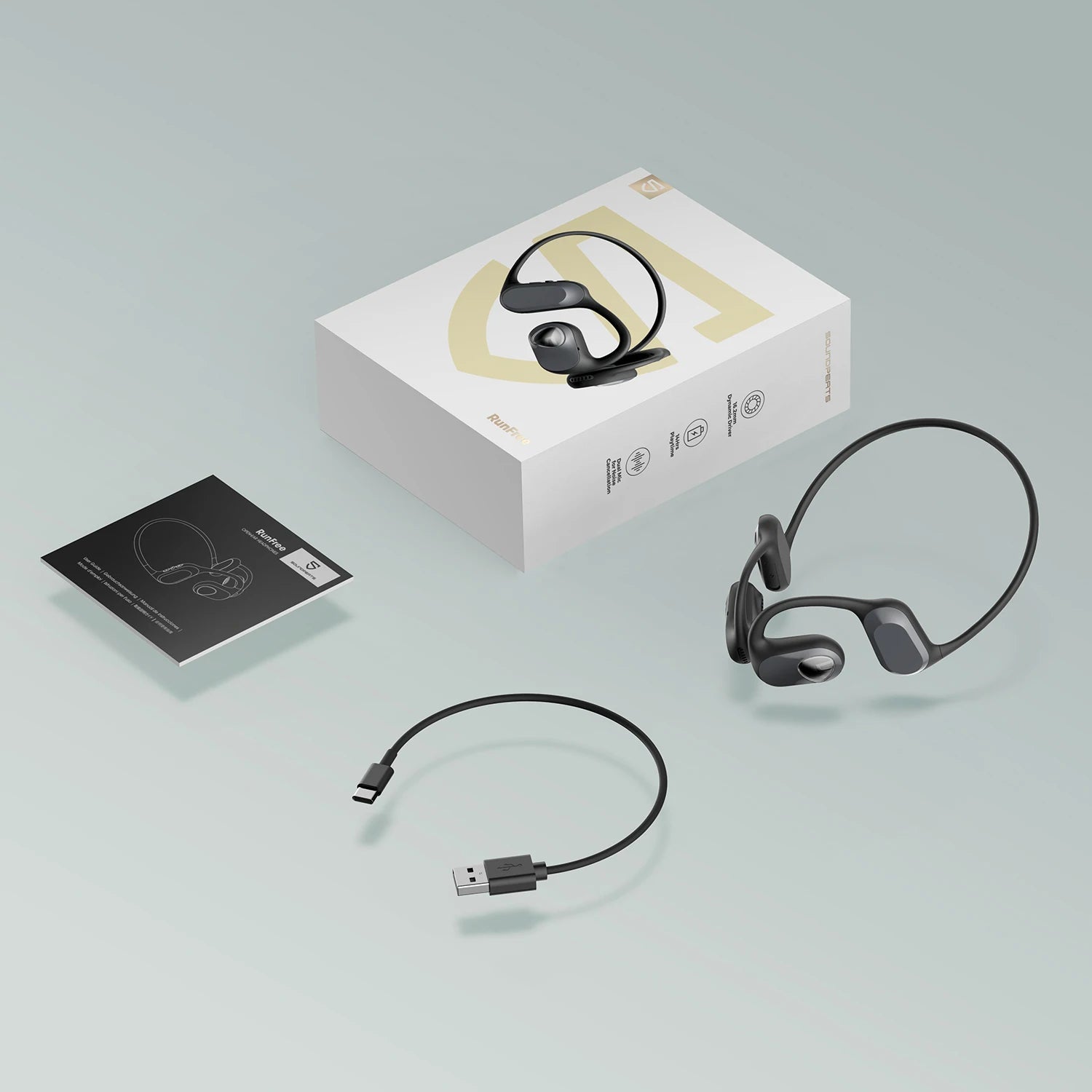 Soundpeats RunFree Sports Wireless Neckbend Design Headphones 5.3 Bluetooth Powerful Sound 14 Hours Music Time