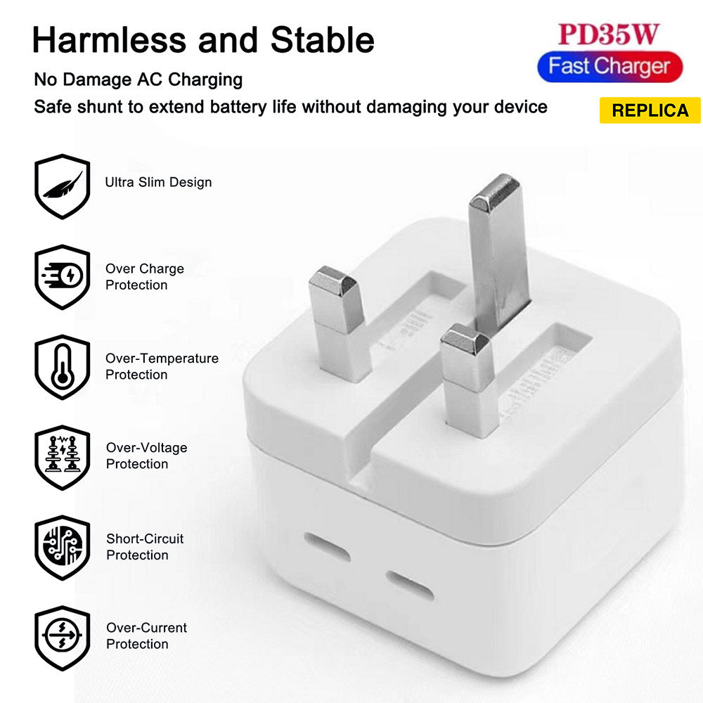 IPHONE 2PD 35W FAST CHARGER UK PIN