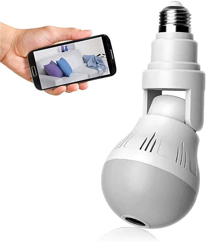 WiFi Flexible Light Bulb Camera 1080P HD Wireless 360 Degree Panoramic Infrared Night Vision