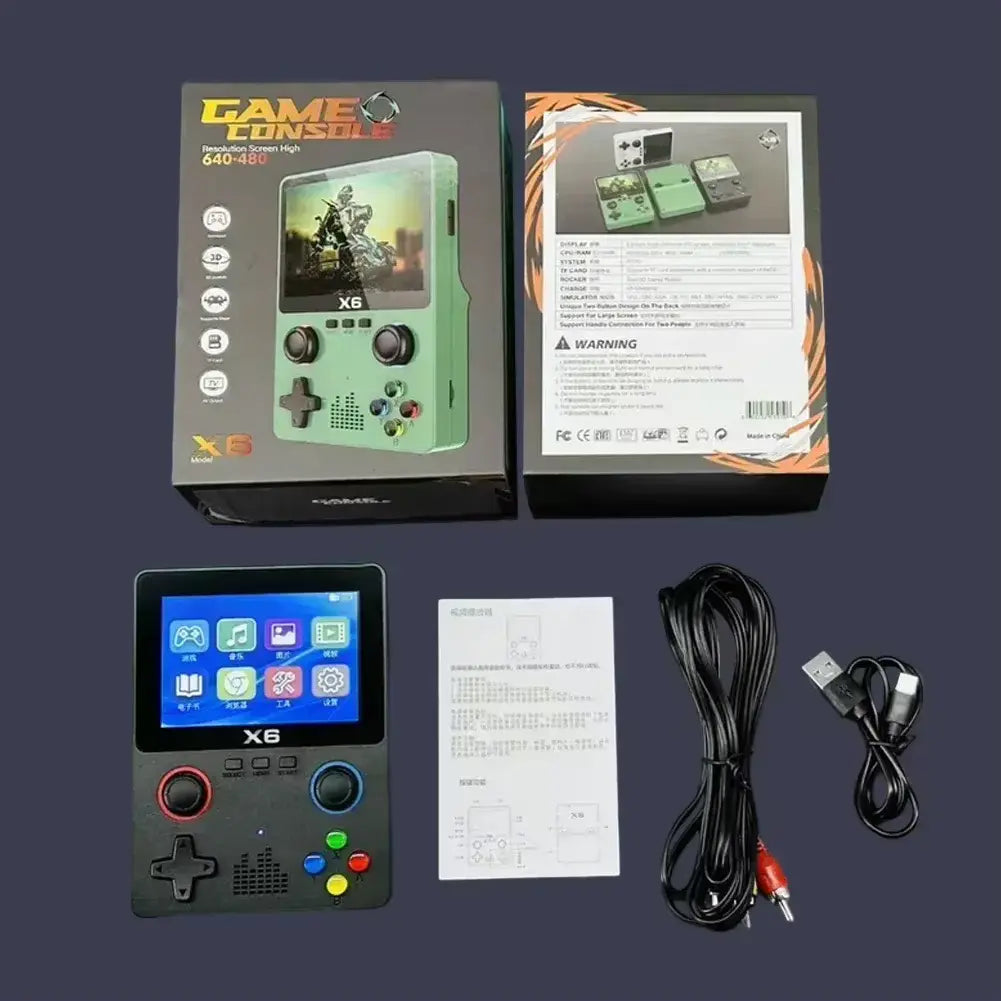 X6 Handheld Game Console, Retro Game Console Built-in 64GB 10000+ Classic Games