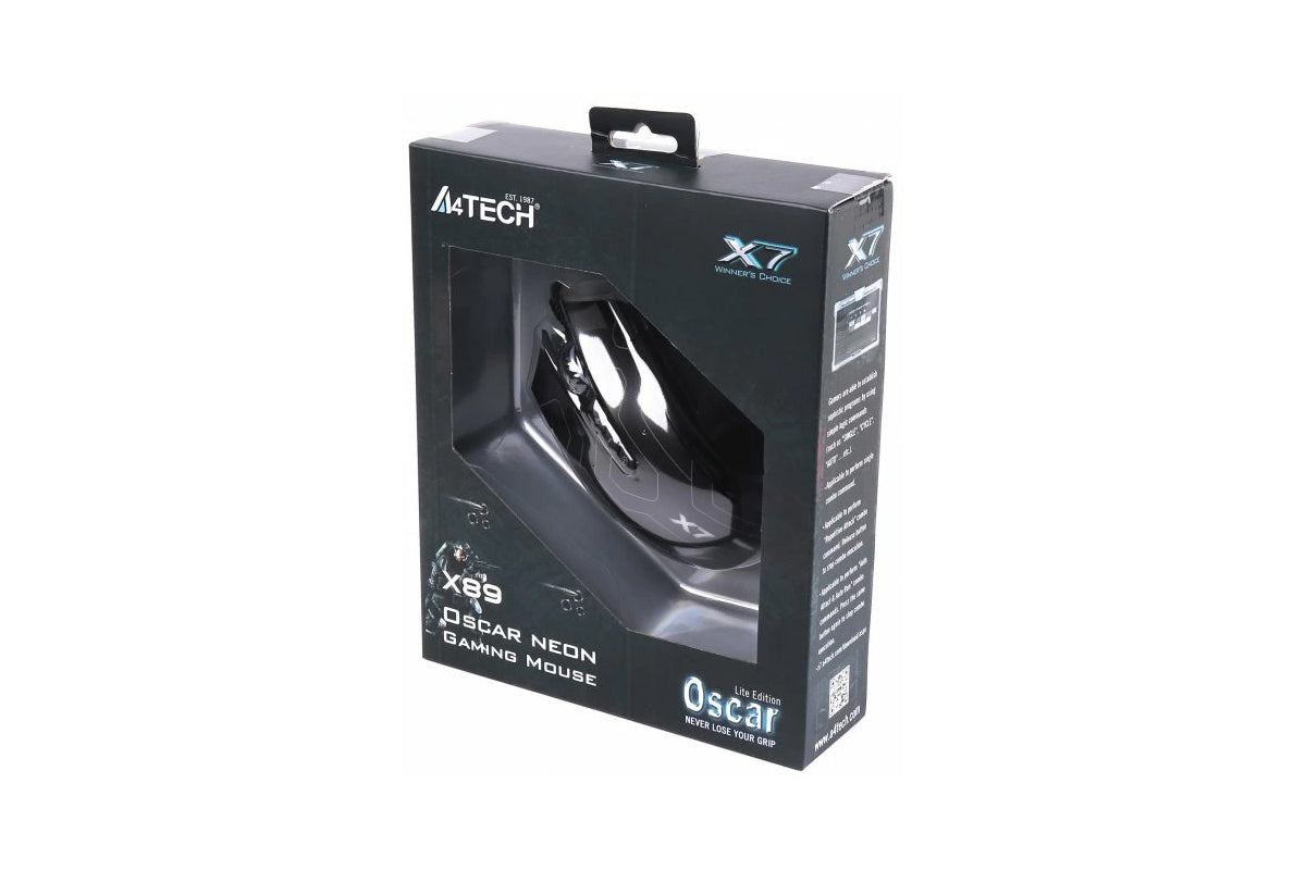 A4tech X89 Oscar Neon Gaming Mouse - 2400 DPI Adjustable