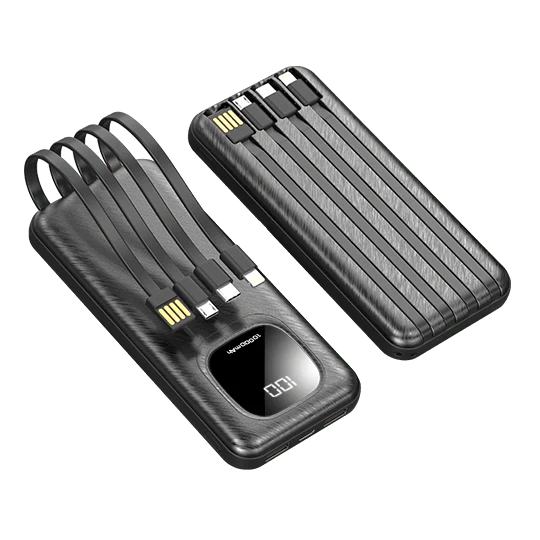 AUDIONIC BENZ BLACK 10000 MAH POWER BANK 5X DEVICES 3 IN 1 CABLE