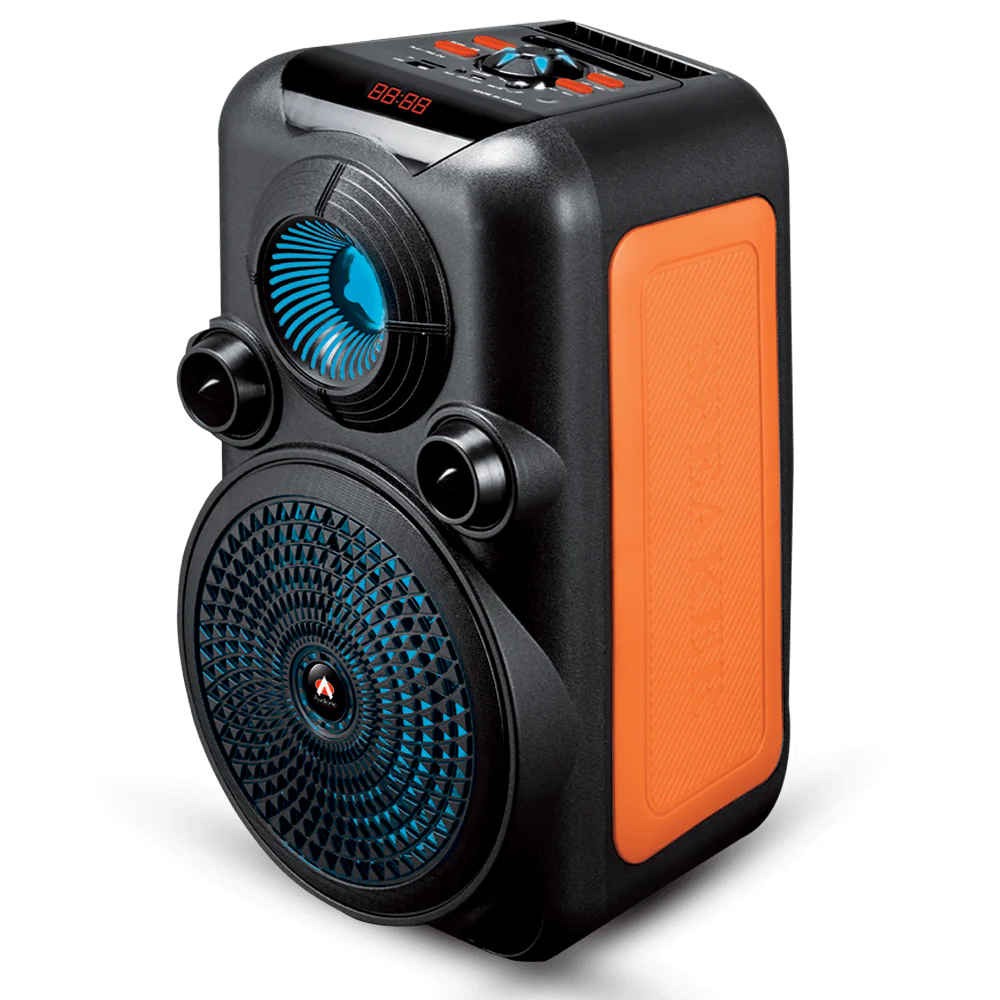 AUDIONIC MH-801 Wireless Bluetooth Rechargeable Speaker With Mic & Stand | Digital Display | RGB Lights.