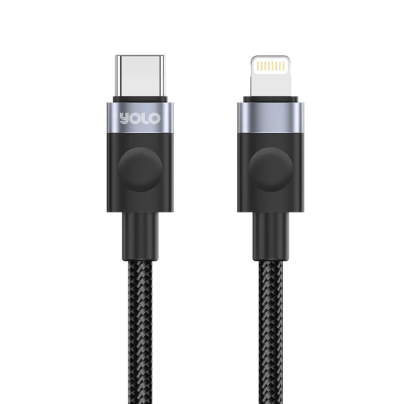 Yolo Flow Type-C to Lightning Fast Charging Cable Black Y-080