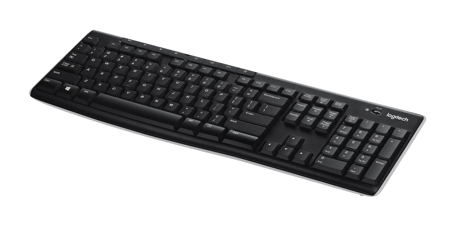 Logitech K270 Wireless Keyboard for Windows, 2.4 GHz Wireless, Full-Size, Number Pad, 8 Multimedia Keys, 2-Year Battery Life, Compatible with PC, Laptop