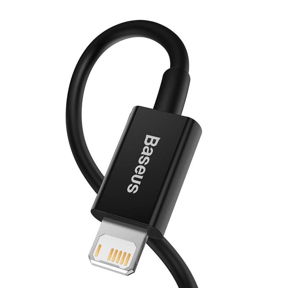 Baseus Superior Series USB to Lightning-Fast Charging Cable Data Transfer 2.4A for iPhone 13 12 11 Pro Max Mini XS X 8 7 6 5 SE iPad and More 2M Black