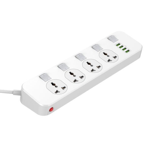 Ldnio Sc4408 Defender Series 2500W 4 Sockets With Independent Switch 3.4A 4 Usb Port Multifunction Power Surge Protector
