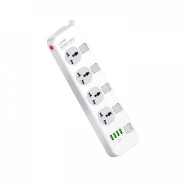 Ldnio Sc4408 Defender Series 2500W 4 Sockets With Independent Switch 3.4A 4 Usb Port Multifunction Power Surge Protector