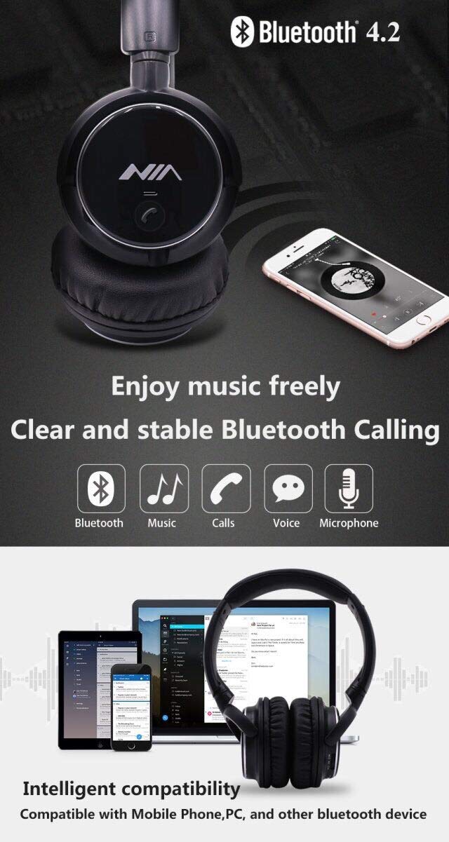 NIA Q1 Bluetooth Wireless Card Music Headset Bluetooth Earphone Sport headphone With Microphone