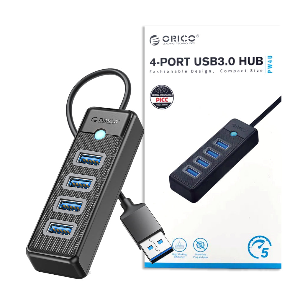 ORICO PW4U 4-Port USB HUB 3.0 5Gbps High Speed Fast Data Transfer