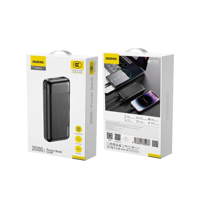 DUDAO K18 High Capacity Powerbank 20000Mah