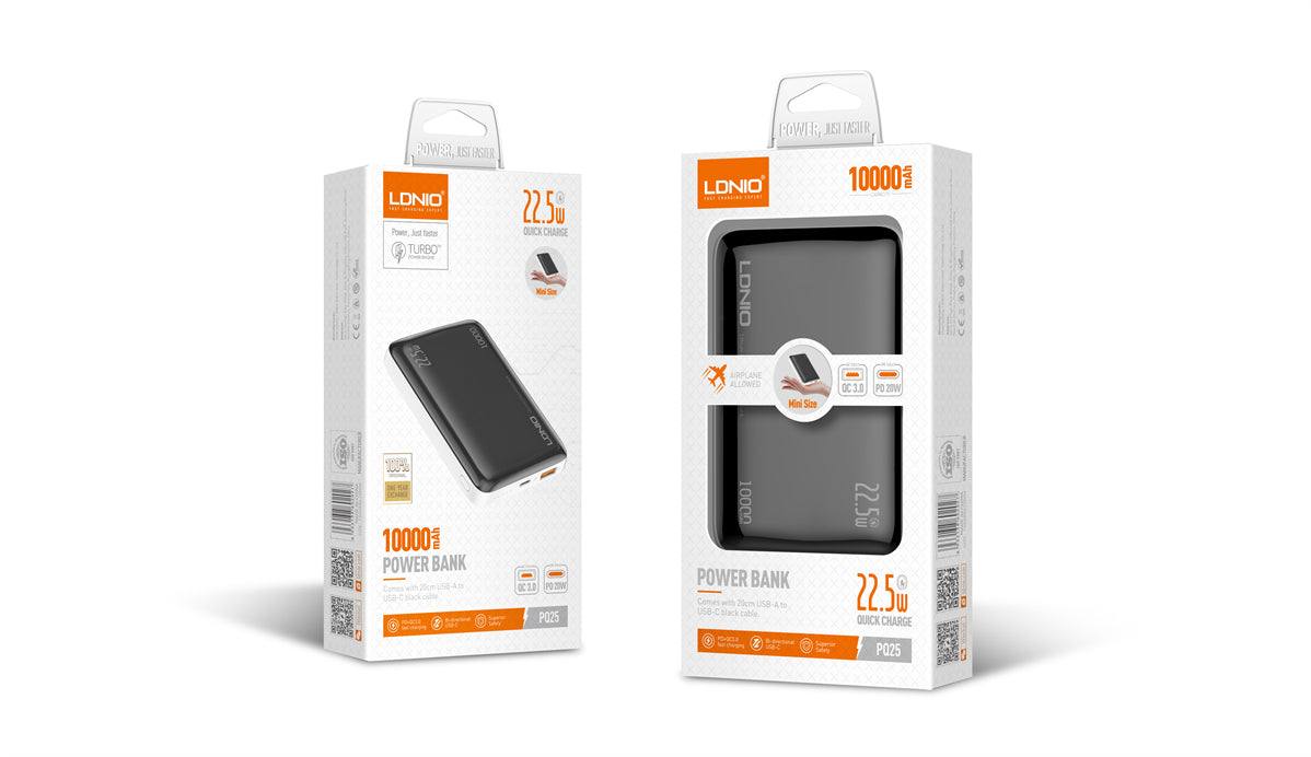 LDNIO 10000mAh 22.5W Fastcharging Power Bank PQ25