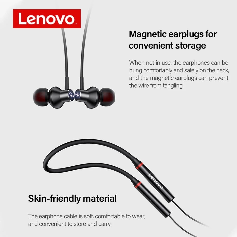 Lenovo HE05X II Wireless Earphone Bluetooth 5.0 Sports Noise Canceling Neckband Headphones Waterproof Microphone