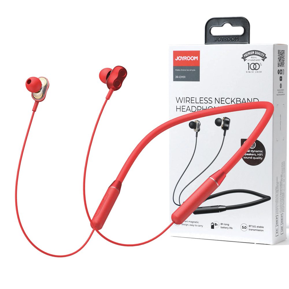 JOYROOM JR-DY01 Wireless Magnetic Neckband Headphones Red/Green